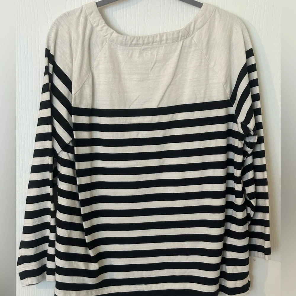 LOFT Cotton Striped Long Sleeve Tee size XL - Picture 6 of 6